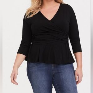 Torrid Super Soft Surplice Peplum Midi Top